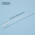 Reusable 0.8cm Tritan straw in light cyan-white color with cleaning brush set - 0.8cm Diameter / Cyan White