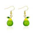 Christmas pear shaped drop earrings with yellow and green gradient enamel in gold finish - Yellow Green Pear