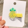 Cute pineapple hair clip for girls with sparkling green and yellow star sequins inside - Pineapple