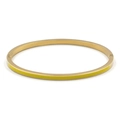Macro shot of 3mm gold-plated titanium steel bangle with yellow enamel inlay and hinge - 3mm / Gold