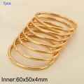 7-piece set of gold 4mm minimalist open stainless steel bangle bracelets for women - 7 Rings (KB205316-LO)