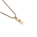 Macro shot of gold twist chain necklace featuring a rectangular colorful zircon letter W pendant - Letter W + 60CM Twist Chain