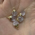 Faceted light purple natural stone oval pendant with gold clasp for DIY jewelry - White Crystal