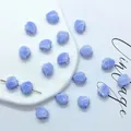 Light blue shell-shaped ceramic beads for DIY jewelry making with radial relief texture - 12mm / Light Blue