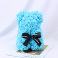 Handmade blue PE foam rose bear with a black Sweetlove ribbon for romantic gifting - 23CM Naked Bear (Without Box) / Sky Blue