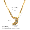 18K vergoldete Mond-Halskette mit Strasssteinen und Kette aus rostfreiem Edelstahl - Mond Stil (XL219) / Gold
