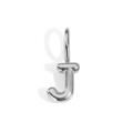 Silver bubble letter J pendant for DIY necklace and bracelet crafting - Letter J / Silver
