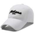White baseball cap with Alabama 1895 black embroidery and vintage curved brim - White