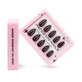 Dunkelrote Farbverlauf Mandel-Aufklebenägel Set in rosa Fensterbox 10 Stück Packung - Weinrot Mandelform (GD35)