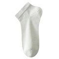 Breathable white mulberry silk low-cut ankle socks with comfortable ribbed cuffs - One Size / Light Green