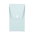 Portable 8-piece makeup brush set with light blue faux leather snap closure storage pouch - Green Bag