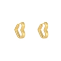 Boucles d'oreilles créoles cœur dorées en acier inoxydable pour femmes - Boucle d'Oreille Coeur Polie (E305137) / Or