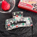 Transparent acrylic Christmas hair claw clip featuring Santa and Reindeer holiday patterns - Christmas Mix Print (8CM)