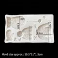 Stampo in silicone bianco con guanti e cappello di Natale per fondente e cioccolato - 19.5*11*1.5cm / Grigio