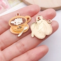Brown and white enamel coffee cup charms with golden alloy base for DIY jewelry making - Yellow Coffee Cup