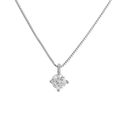 Detail der S925 Silberhalskette mit vierzackigem Anhänger aus rundem Zirkonstein - 5mm / Platin Mittel