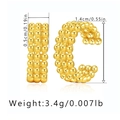 Detailed size specifications for 18K gold three-row bead ear cuff with 0.5cm width - KE0148 Triple Row Gold Beads