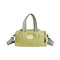 Light green cylindrical dance sports bag with adjustable straps and logo detail - Yellow
