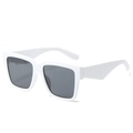 Gafas de sol retro cuadradas de gran tamaño con montura blanca y lentes gris oscuro - Montura Blanca Lente Gris Oscuro