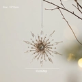 Transparent acrylic snowflake Christmas tree ornament with glitter and crystal, 15x15cm - Irregular 3D Snowflake B / 15CM