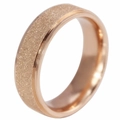 Minimalist 6mm rose gold titanium ring with a matte frosted finish and smooth inner surface - US 6 / Wide Style / Rose Gold
