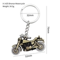 Retro bronze motorcycle keychain in zinc alloy with detailed engine and frame design - Cruiser Motorcycle (X-1425) / Bronze