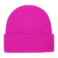 Dettaglio del berretto in maglia fucsia che mostra la trama del tessuto caldo e morbido - Rosa Neon