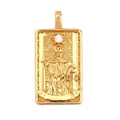 Golden tarot Justice pendant in pure copper with zircon inlay for DIY jewelry design - 13. Justice