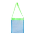 Nahaufnahme von robustem blauem Netzgewebe mit grünem Gurt für Kindersandspielzeug - Ohne Schnalle / 20*24CM / Blau