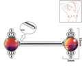 Rainbow gradient sunflower nipple ring with 10mm stainless steel pin and 5mm bead - 1.6x14mm (Threadless) / Style 5-Purple Glitter