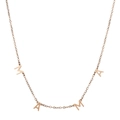 Detail of rose gold MAMA letter necklace with polished O-chain on white background - MAMA / Rose Gold