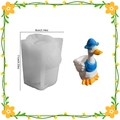 Stampo in silicone a forma di anatra con cappello blu per portacandele fai-da-te 8x11 cm - Fioriera per Anatra Femmina