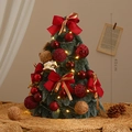 Mini DIY Christmas tree 40cm with red bows, LED lights and golden ribbons - Red House Noble Pine (40cm)