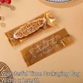 Semi-transparent gold-backed food packaging bag for snacks 5.5x15cm 100pcs pack - Wonderful Time 4-in-1 / Pack of 100