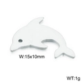 Polished silver stainless steel hollow dolphin pendant with dimensions 15x10mm and 1g weight - 15*10mm / Steel
