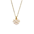 Pink crystal heart necklace with gold wire wrap on polished golden chain - With Chain / Rose Quartz