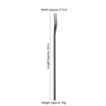 Dark grey 22cm long handle 304 stainless steel fruit fork with slim two-prong head design - Fruit Fork / 220mm / Black