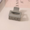 Single matte grey square hair claw clip made of PS material with rectangle frame design - Bulk/5cm / Warm Grey