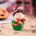 Ancient style Chinese doll ornament in red top and green skirt for home desk decoration - 1056-2B Dancing Small