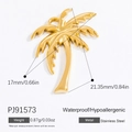 18K gold plated stainless steel coconut tree pendant 17x21.35mm waterproof jewelry - Coconut Tree(PJ91573)