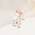 Cartoon rabbit pendant in white enamel with pink details, dimensions 26mm x 12.7mm - Rabbit