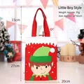 Weihnachtliche Geschenkstasche mit Elfenmotiv in Rot und Weiß, Maße 20x42cm - Elf