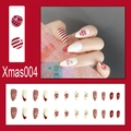 Coffret de faux ongles de Noël avec motifs cœurs et flocons sur de longs ongles pointus - XMAS004 Cœur Rouge Noël