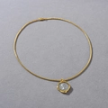 Close-up of vintage 18k gold-plated lucky coin pendant necklace with Elizabeth II engraving - 1PC Gold Necklace