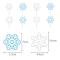 Tabella dettagliata delle taglie per decorazioni cupcake a fiocco di neve blu e bianchi - Topper per cupcake a fiocco di neve / 5cm