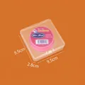 Square clear PP plastic storage box with pink fingertip moistener container inside - 9.5*9.5*2.8cm