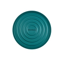 Dark green circular silicone heat resistant mat with concentric circle patterns - 18cm / Green