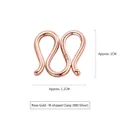 Rose gold 990 silver M-clasp for jewelry with S990 hallmark, 1.1cm wide connector - 990 Silver M Clasp Rose Gold / 1x1.1cm