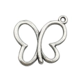 Antique silver hollow butterfly pendant for DIY necklace and bracelet jewelry making - 8054-13x14mm-0.8g Butterfly