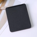 Petit miroir de poche pliable noir mat avec texture cuir pour les retouches - Noir